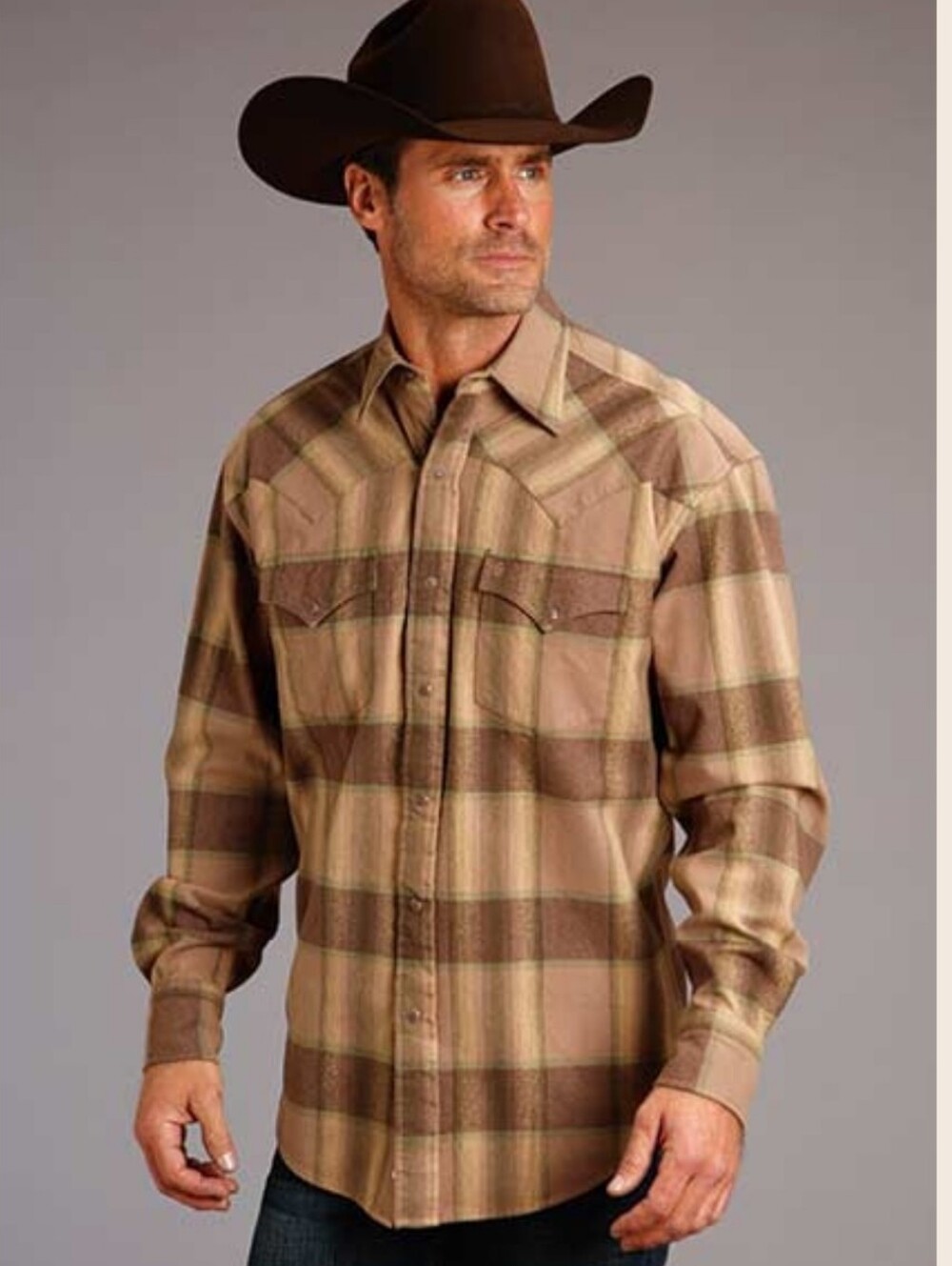 New Stetson Plaid Flannel Shirt Large